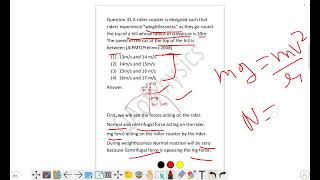 A Roller Coaster Is Designed Such That Riders Experience Weightlessness As They Go Round The Top