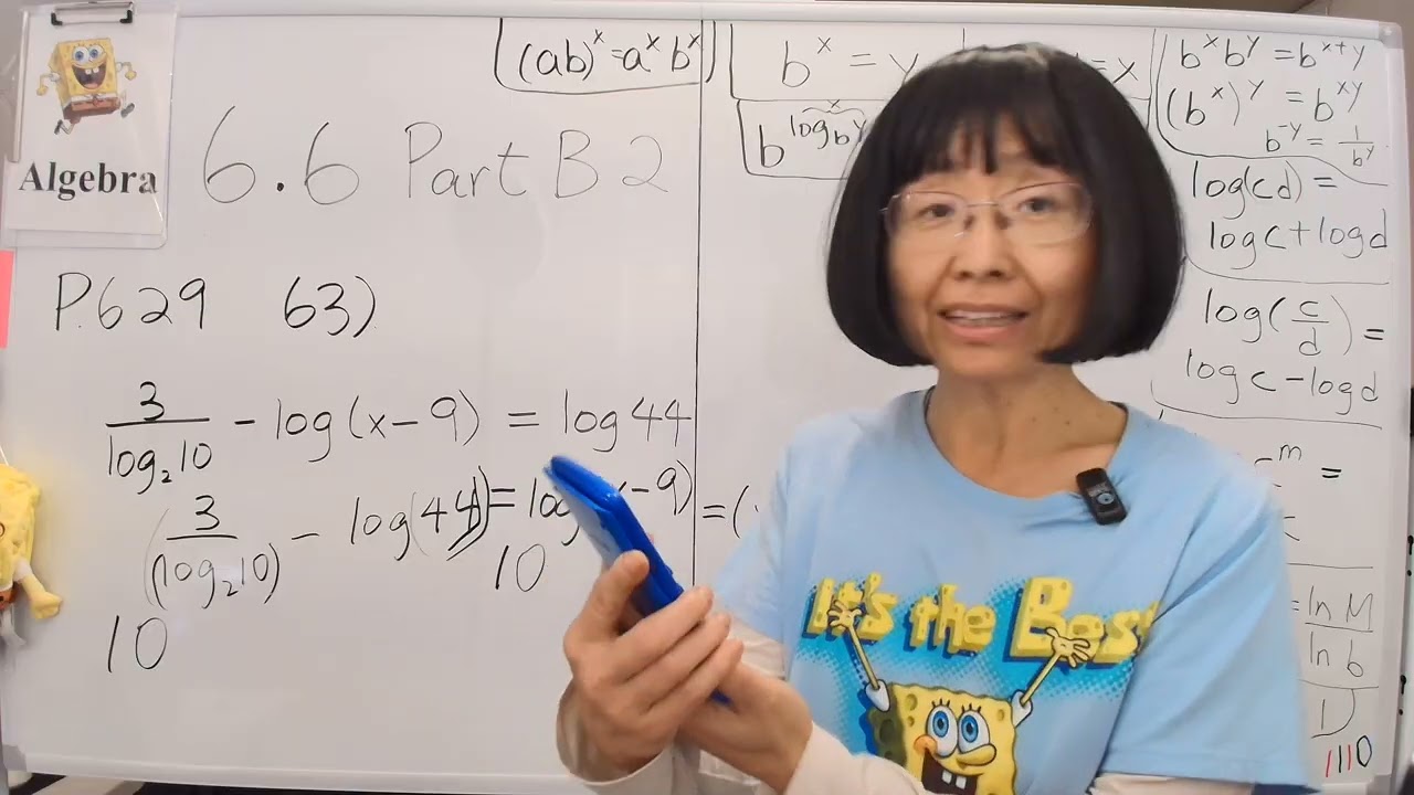 Algebra Chapter 6.6 Part B2 Exponential and Logarithmic Equations with free Openstax textbook