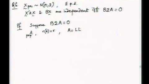 Mod-01 Lec-05 Multivariate normal distribution - III