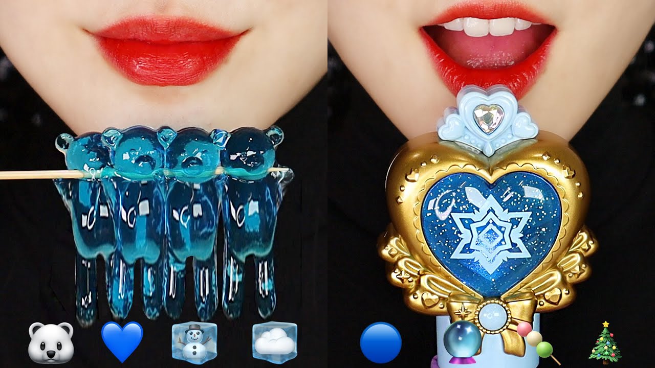 CRUNCH MARSHMALLOW, JELLY ASMR EMOJI FOOD ASMR 💙