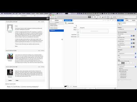 Creating a licenses database with Tap Forms 5