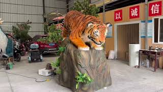 Animatronic Tiger on The Mountain#park #tiger #decoration
