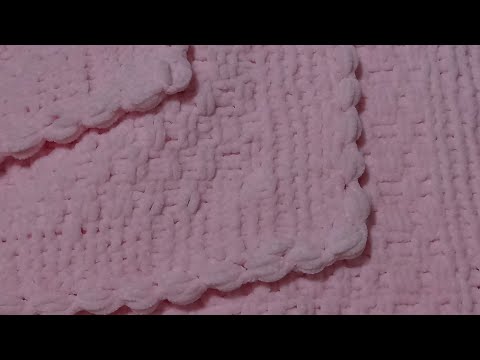 kadife ipten battaniye kenarı tığlama blanket edge crochet knitting