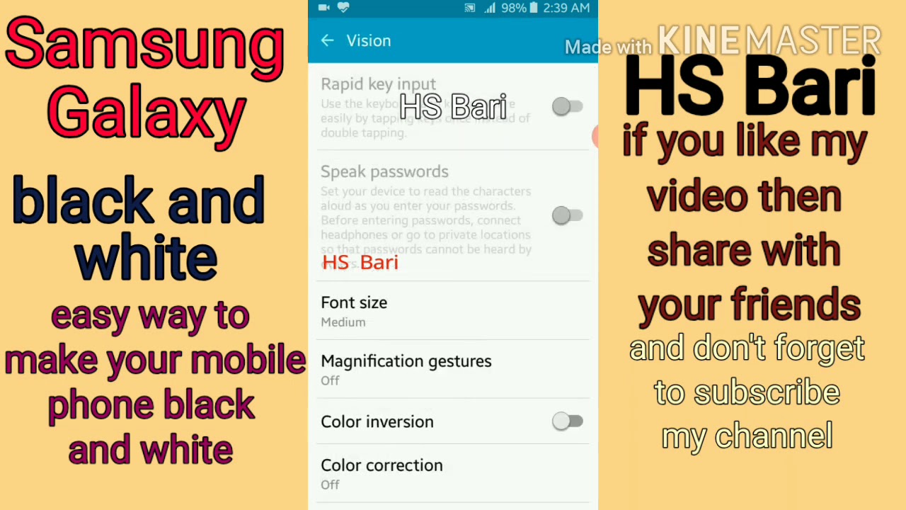 how-to-make-samsung-galaxy-mobile-phone-black-and-white-youtube