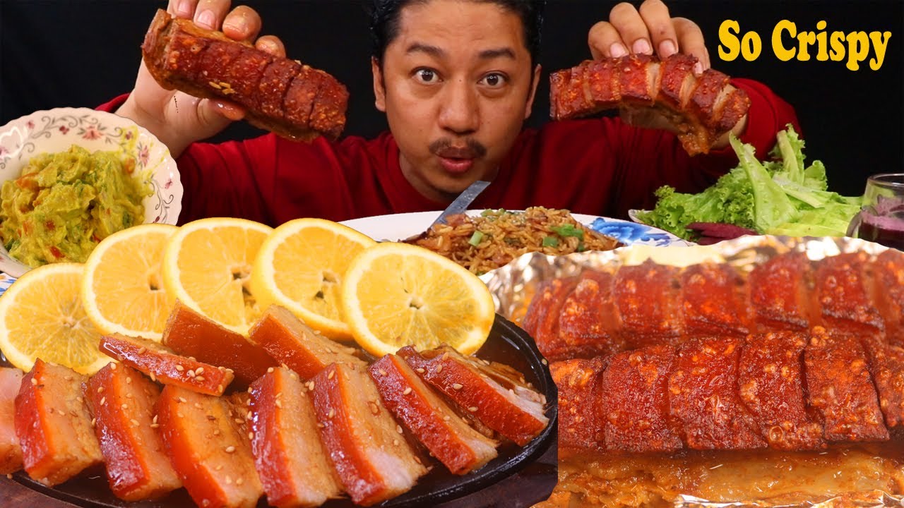 1.2kg Crispy pork belly vs Braised pork belly, Avocado Guacamole