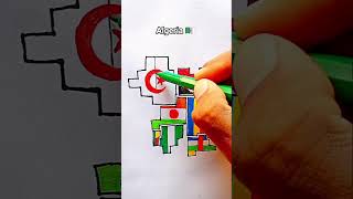 Draw Flag Map Of Algeria
