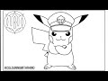 Captain pikachu colouring page