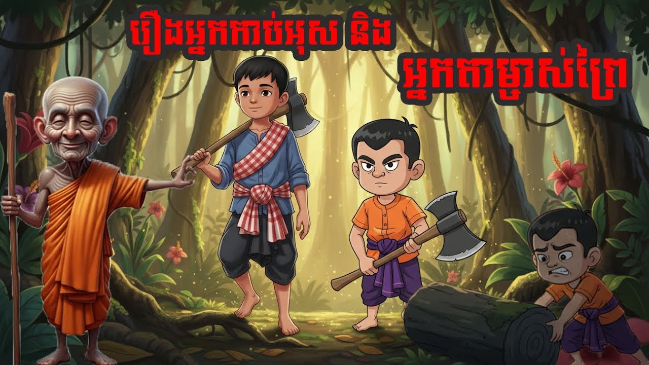 រឿងនិទាន អ្នកកាប់អុស និង អ្នកតាម្ចាស់ព្រៃ 