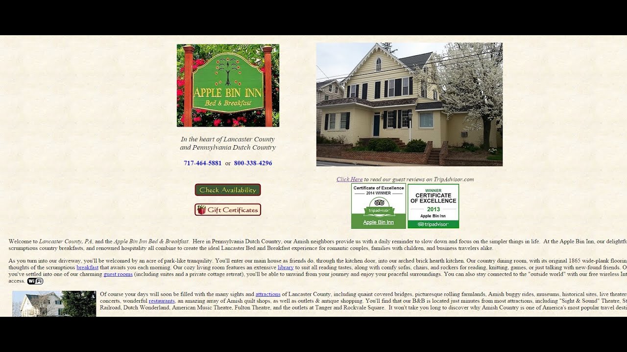 Apple Bin Inn REVIEWS Willow Street (PA) Bed & Breakfast Reviews YouTube