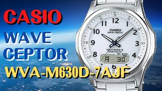 CASIO 電波ソーラー腕時計 WAVE CEPTOR WVA-M630D-7AJF フリーサイズメタルバンド