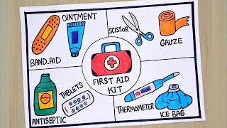 World First Aid Drawing //How to Draw First Aid Day Awareness Poster //First Aid Kit Drawing Idea