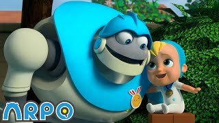 ARPO the Robot | Baby Sports - Robot RACE!!! | Funny Cartoons for Kids | Arpo & Daniel