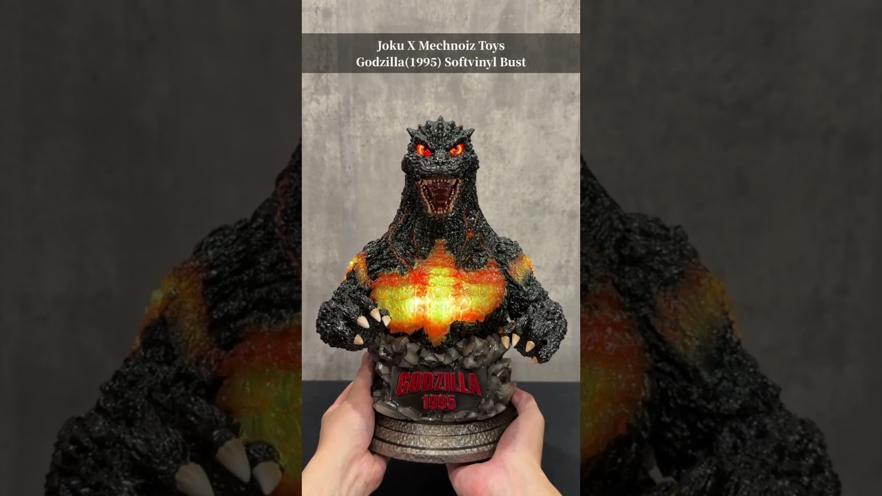 Joku X Mechnoiz Toys Godzilla(1995) Softvinyl Bust 紅蓮哥吉拉搪膠半身像 縮圖
