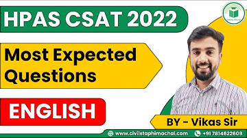 FREE HPAS CSAT MCQ Course | Day - 5 | English | Most Imp. MCQs