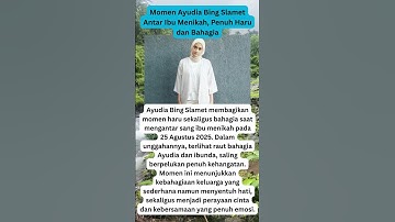 Momen Ayudia Bing Slamet Antar Ibu Menikah, Penuh Haru dan Bahagia #shorts #gosipartis #selebriti