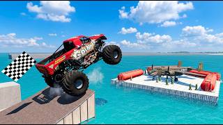BIG AIR Monster Jam Jumps! Extreme Truck Stunts (BeamNG.drive)