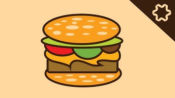logo design illustrator - How to Create Burger Logo illustration - Burger Logo Tutorial