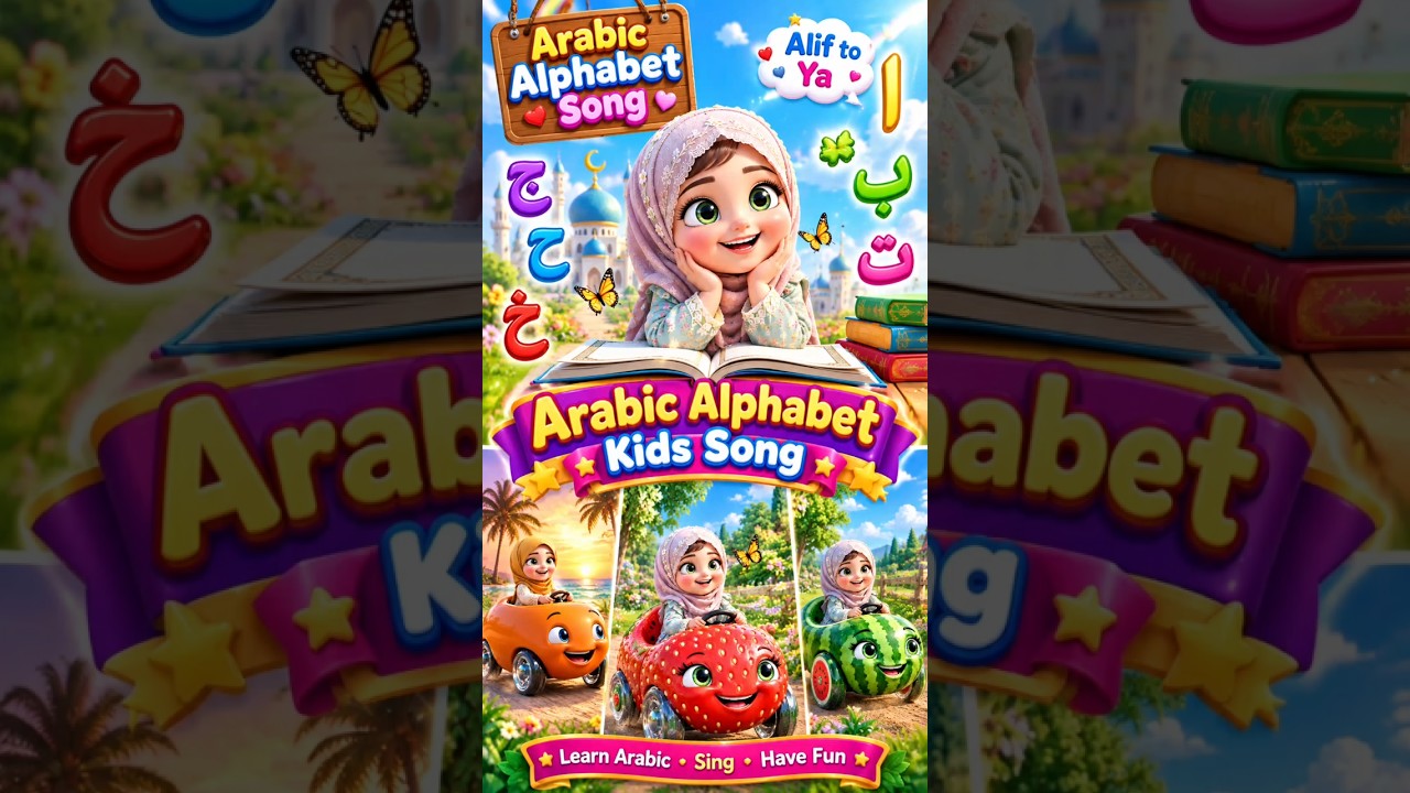 Arabic Alphabet Song 🚗 | Alif Baa Taa for Kids | Learn Arabic with Fun! #Shorts #cute #islam