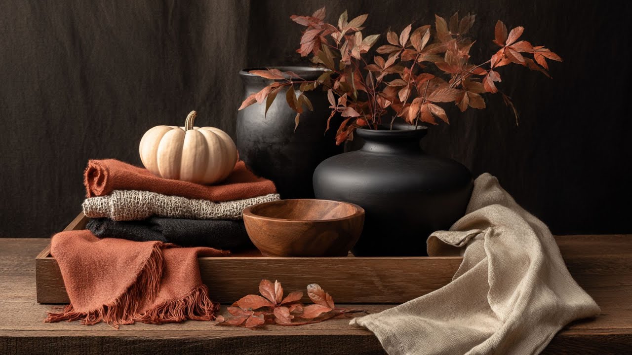Frame TV Art Screensaver Warm Dark Neutrals Fall Still Life