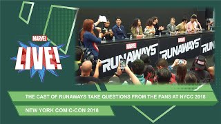 The cast of Marvel's Runaways talk season 2 at NYCC 2018!