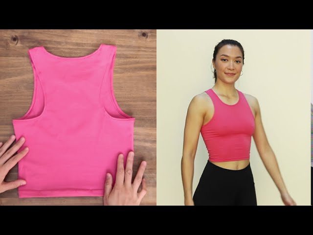 CrossFit Cutie Racer Back Tank Top Sports Bra in Mauve Pink