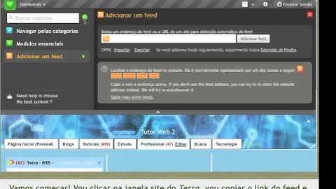 Screen 15 - Como organizar feeds em páginas no Netvibes