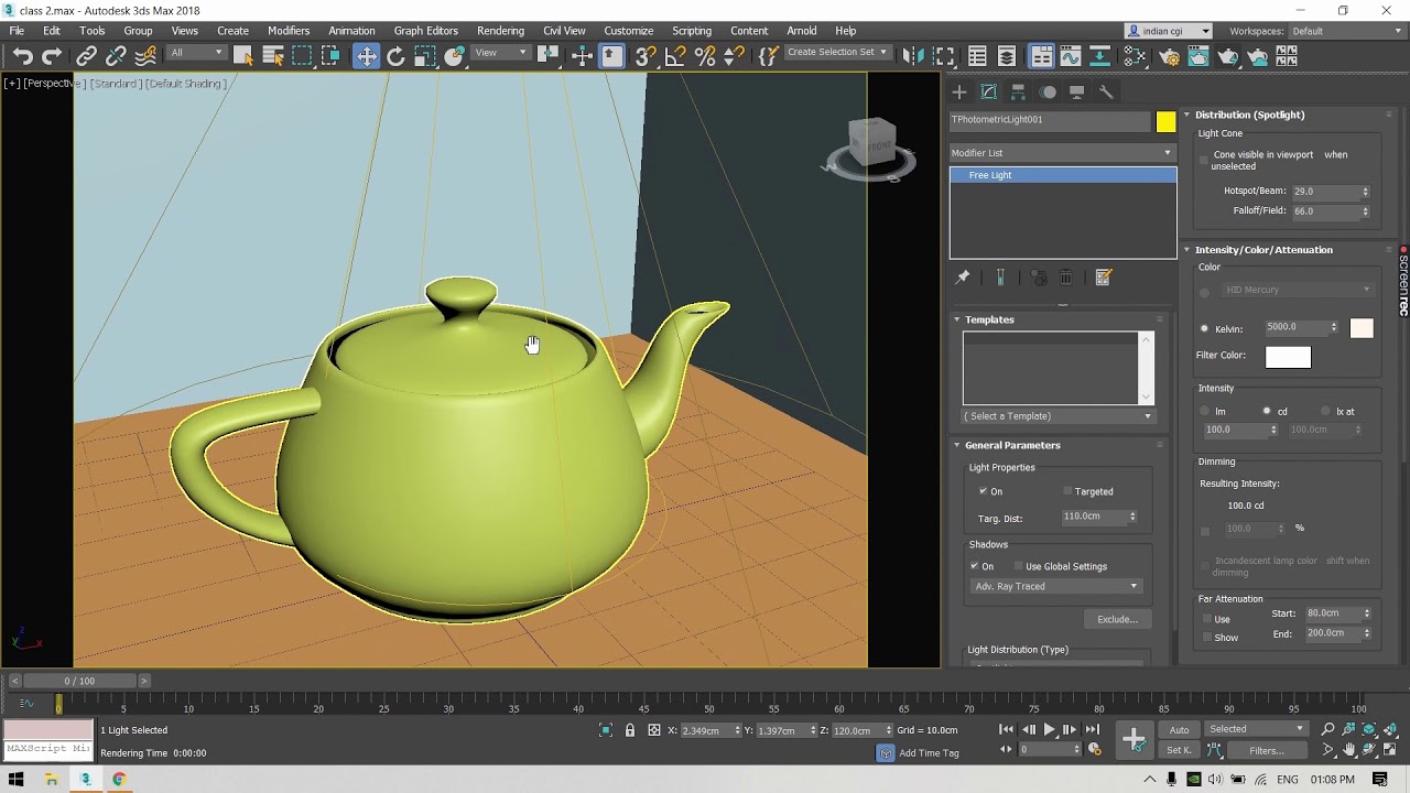 3ds max basic tutorial in hindi - #14 Lighting Basics - YouTube