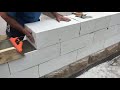 How To Build Concrete Block Wall - Block Lines Alignment In Wall