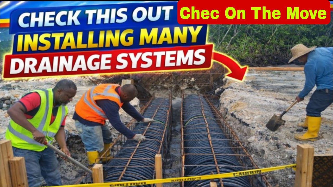 CHEC Installing Significant Amount Of Culvert  In The Swampy Section Of Bowden Road In St Thomas 