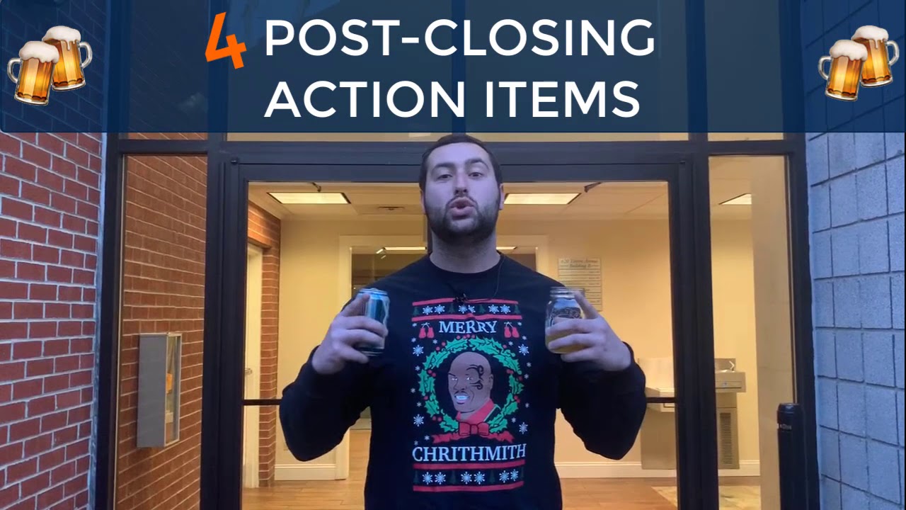 Thirsty Thursday - Post-closing action items when buying commercial real estate