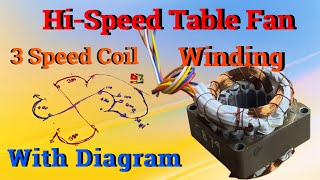 Hispeed Table Fan 3 Speed Winding Data With Connection Diagram