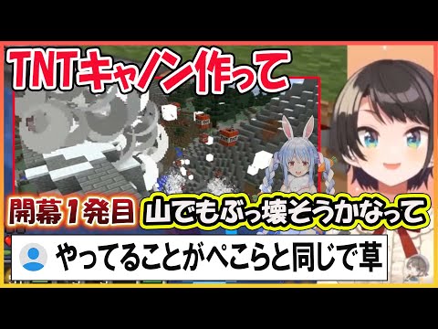 【ホロライブ切り抜き】裁判開幕1発目でTNTキャノンでわからせていく計画(仮)で思考がぺこらに似ていくスバル【兎田ぺこら/大空スバル/hololive】