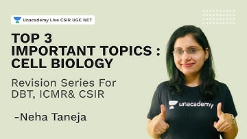 Top 3 Important Topics : Cell Biology| Revision series for DBT, ICMR& CSIR | Neha Taneja| Unacademy