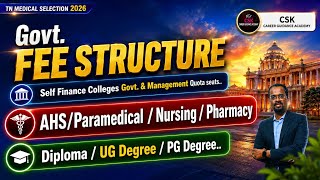 TN Paramedical/AHS/Nursing Course (SF Colleges) Counselling - Govt. Fee Structure  #ahs #paramedical