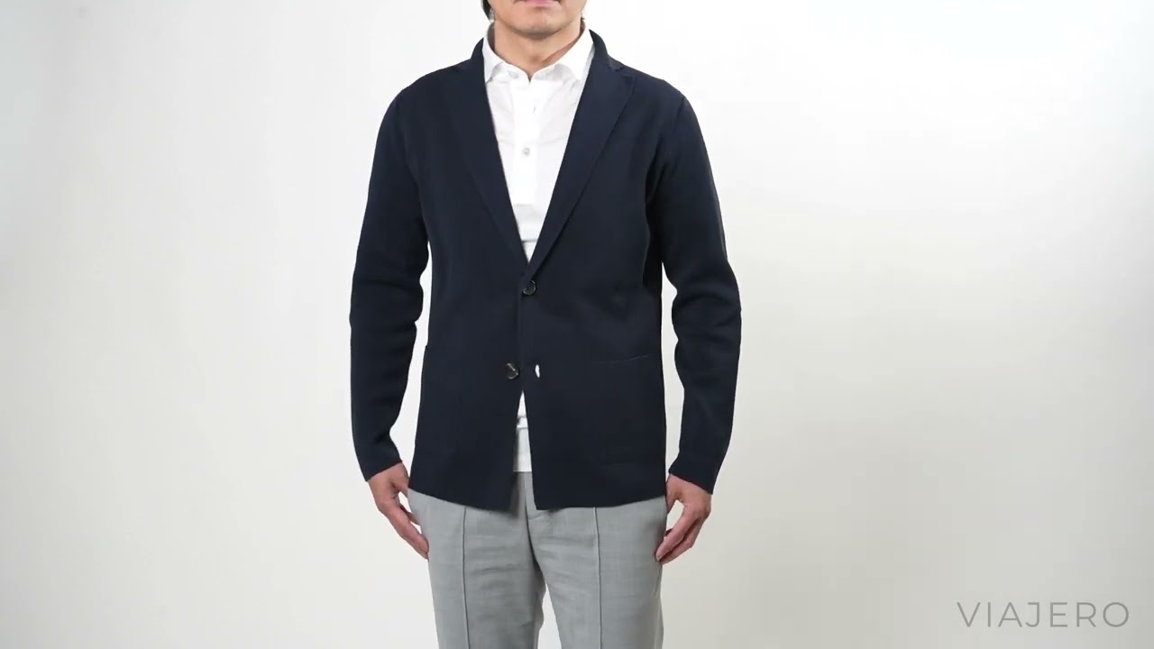 【FILIPPO DE LAURENTIIS】丈夫なコットンクレープ糸を使用したニットジャケット フィリッポデローレンティス 2024SS 春夏 シングル ハイゲージ 12ゲージ filippo-k