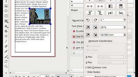 Scribus: text flow around image