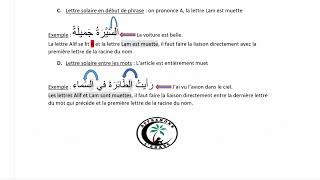 Comment lire l'article défini en arabe module QR