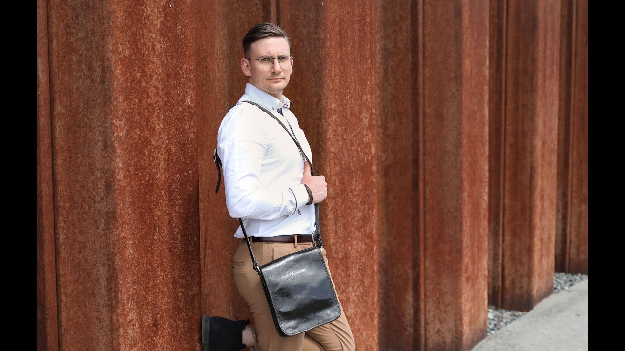 Leather Messenger Bag, Brown Cross-body Bag - On the Road  | Time Resistance Official Video