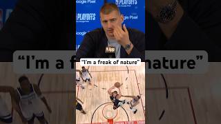 “I’m a freak of nature” - Nikola Jokic jokes about his Round 2 dunks 🤣 | #Shorts｜NBA