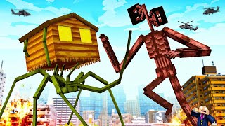 HOUSE HEAD Vs SIREN HEAD NO MINECRAFT !! AVENTURA COM MONSTROS ( TREVOR HENDERSON )