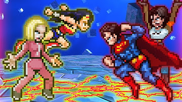 Wonder Woman And  Andriod 18 Go Against Superman And Andriod 17 In Jump Force Mugen V9