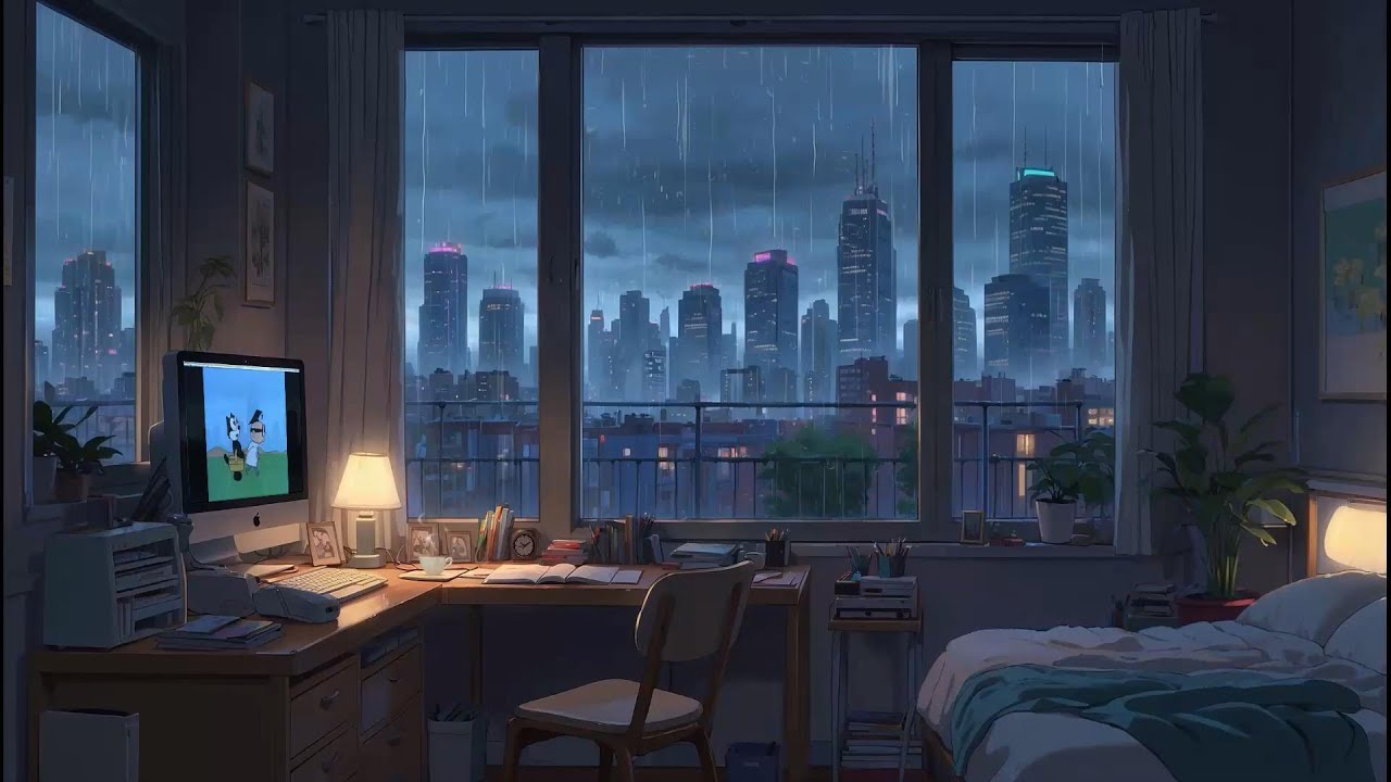 Rainy Day Room 🌧️ Soft Lofi Vibes by the Window ☕