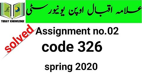 aiou solved assignment spring 2020 | code 326 Assignment no.02