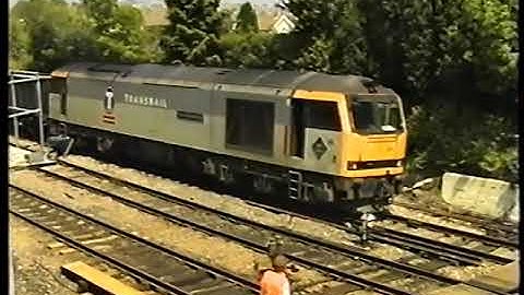 British Rail Wales 1997-Ystrad Mynach Signal Box with a class 60, Sprinters & Semaphore Signalling