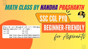 SSC CGL Algebra | Find  a³ + b³ – c³ + 3abc | Easy Explanation for Beginners by Nandha Prashanth