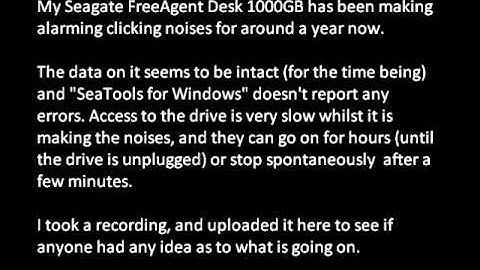 Seagate FreeAgent clicking noise