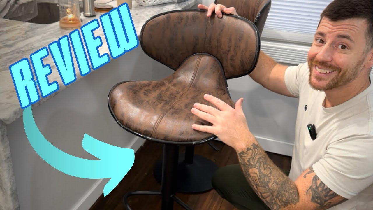 Details & full review of the SUPERJARE Adjustable Counter Height Bar Stools