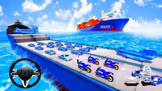 US Police Cargo Ship Transport Truck - Car Transporter Cruise Ship - Android Gameplay screenshot 5