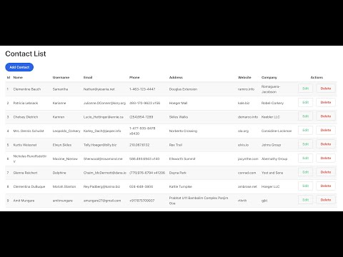 Contact List using React