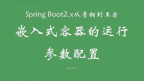 7 1 嵌入式容器的运行参数配置 SpringBoot从青铜到王者系列 教程